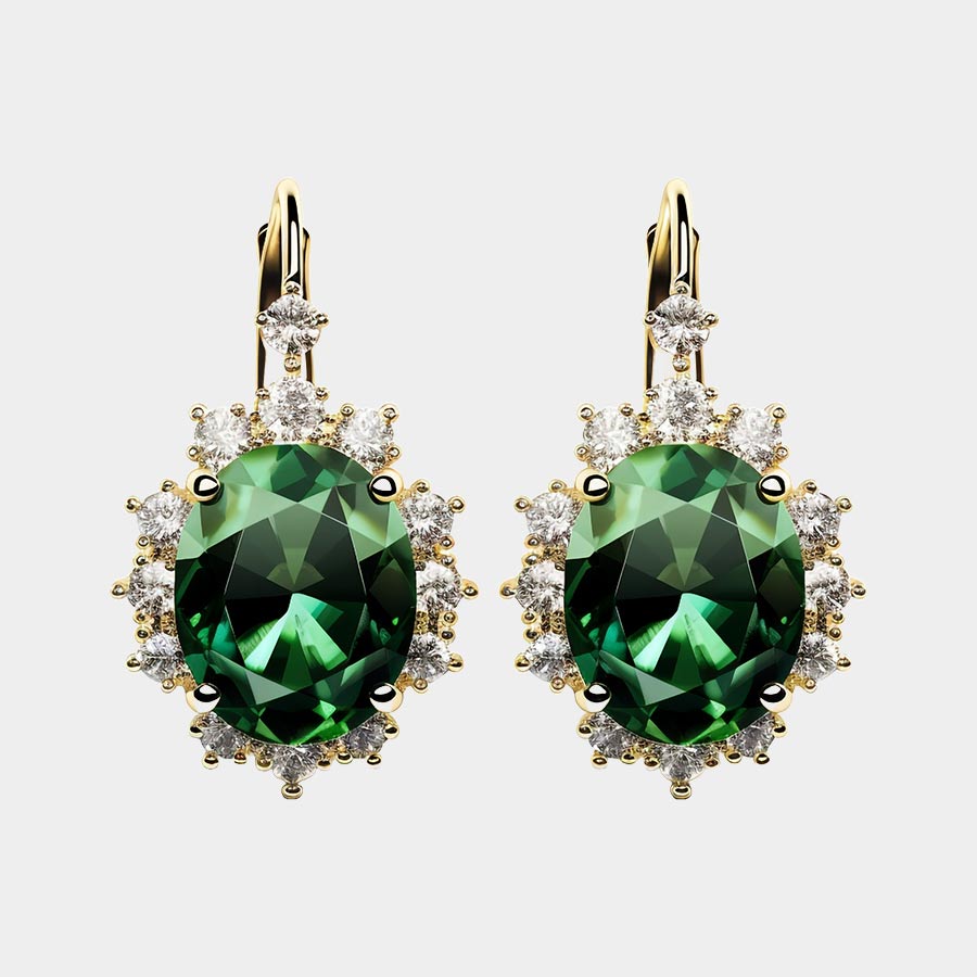 Graceful Aquamarine Hoop Earrings in White Gold - Imagem 3