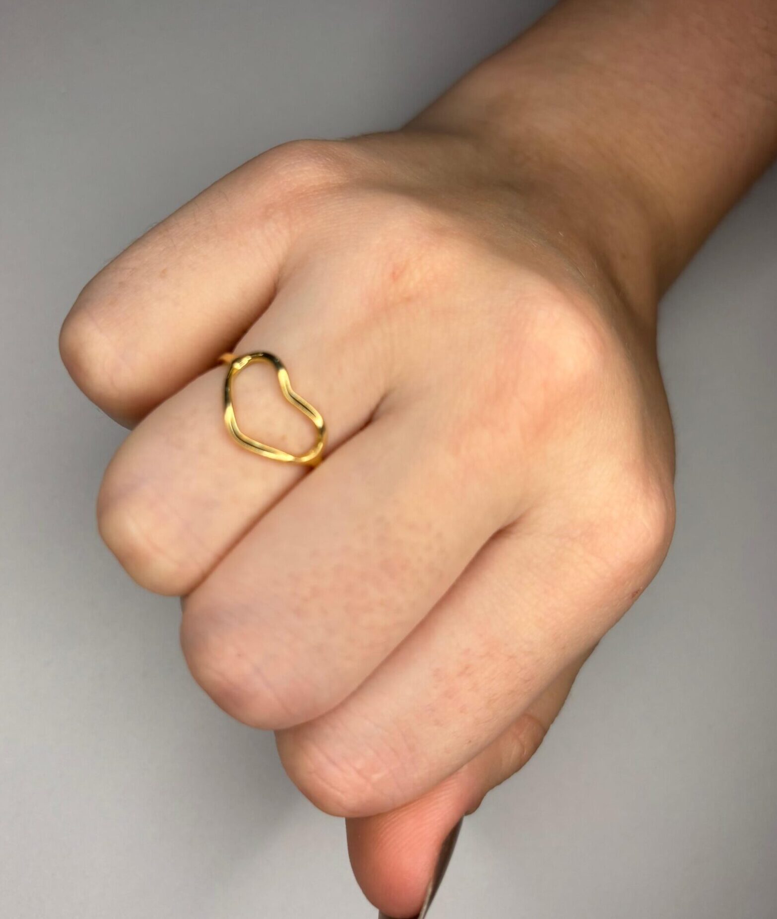 Anel coração vasado médio