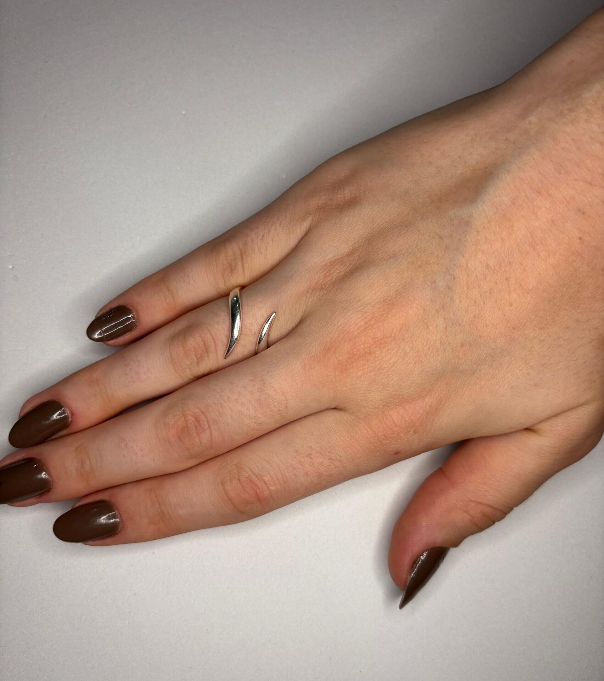 Anel duas pontas PRATA 925 - Imagem 2