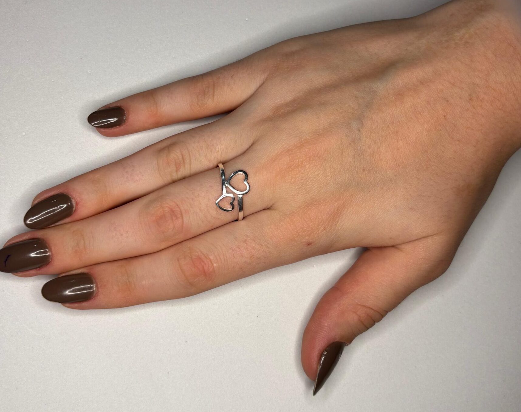 Anel dois corações PRATA 925 - Imagem 2